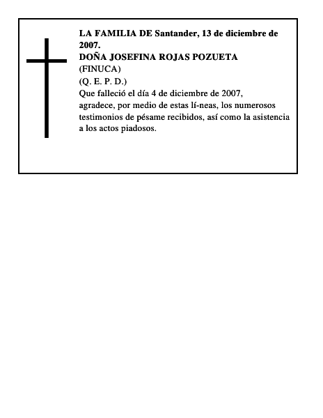 DOÑA JOSEFINA ROJAS POZUETA