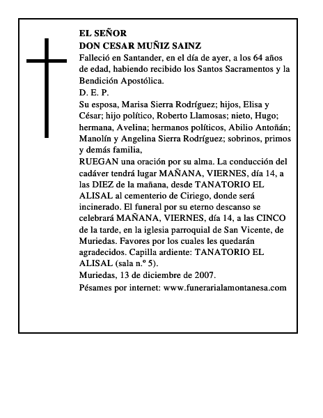 DON CESAR MUÑIZ SAINZ
