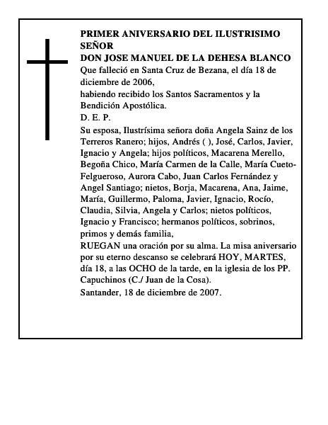 DON JOSE MANUEL DE LA DEHESA BLANCO