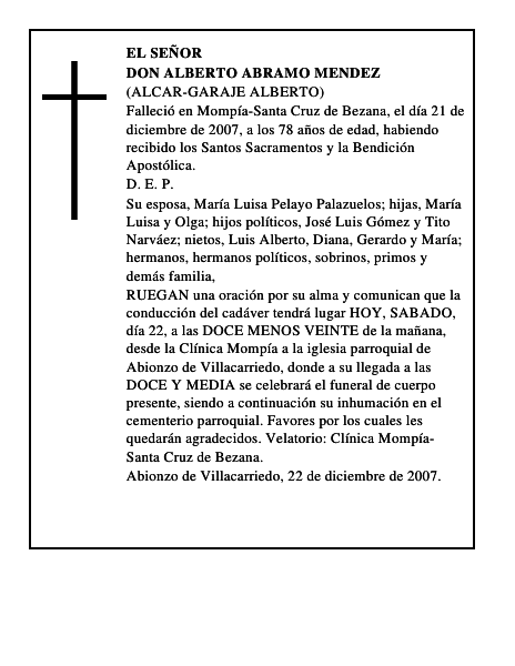 DON ALBERTO ABRAMO MENDEZ