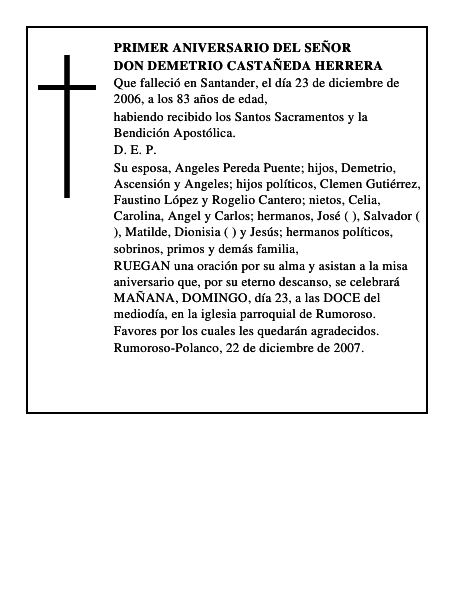 DON DEMETRIO CASTAÑEDA HERRERA
