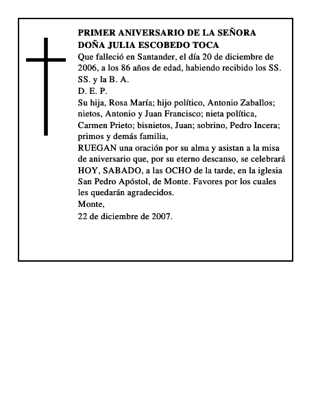 DOÑA JULIA ESCOBEDO TOCA