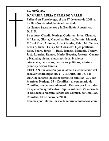 D.ª MARIA LUISA DELGADO VALLE