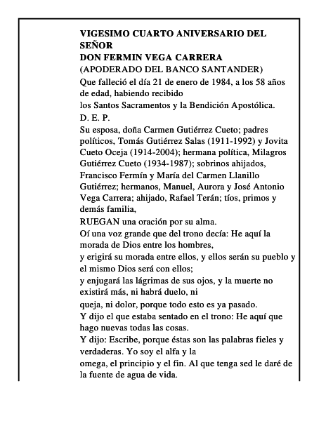 DON FERMIN VEGA CARRERA