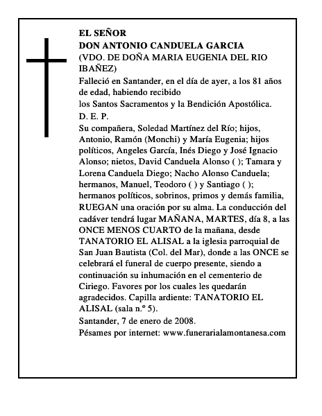 DON ANTONIO CANDUELA GARCIA