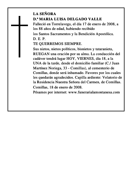 D.ª MARIA LUISA DELGADO VALLE