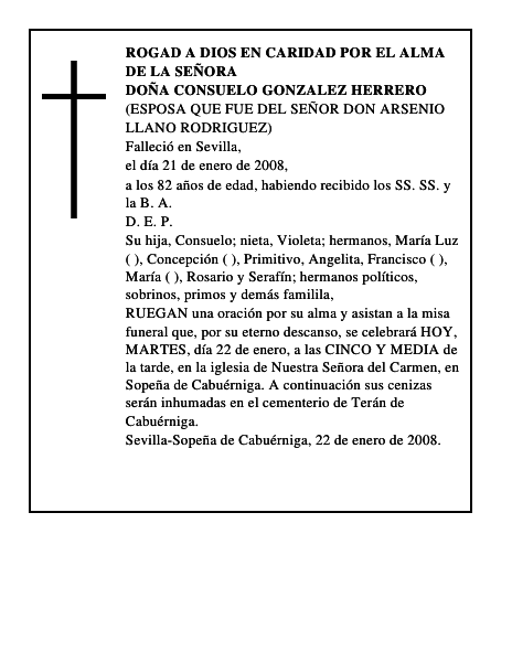 DOÑA CONSUELO GONZALEZ HERRERO