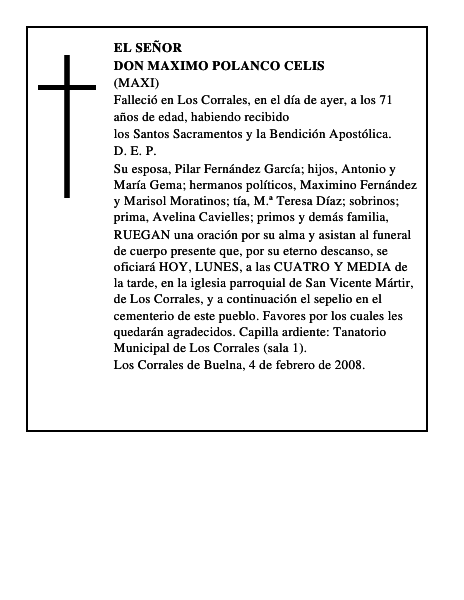 DON MAXIMO POLANCO CELIS