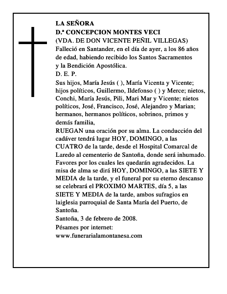 D.ª CONCEPCION MONTES VECI