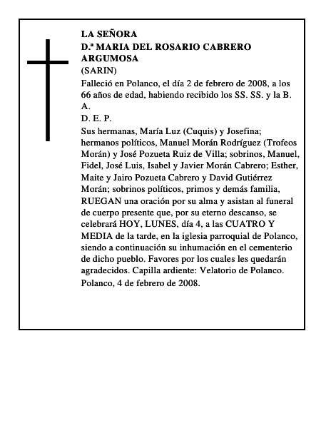 D.ª MARIA DEL ROSARIO CABRERO ARGUMOSA
