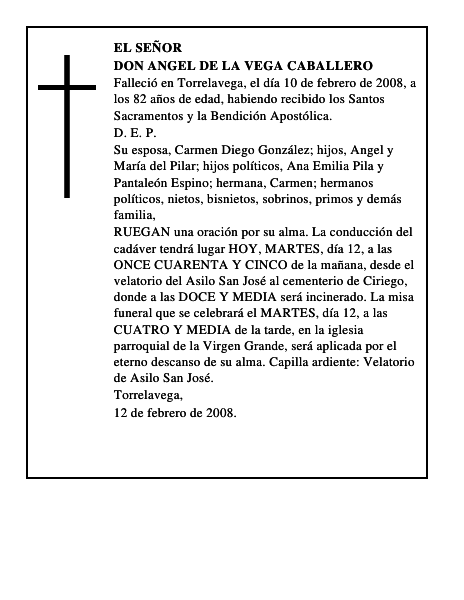 DON ANGEL DE LA VEGA CABALLERO