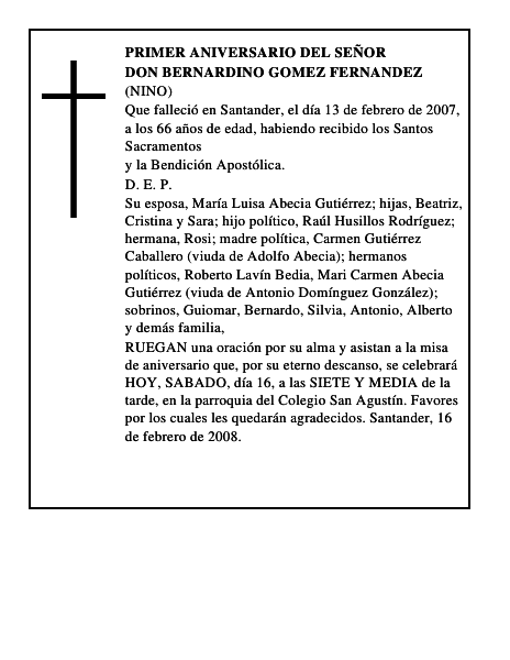 DON BERNARDINO GOMEZ FERNANDEZ