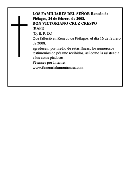 DON VICTORIANO CRUZ CRESPO