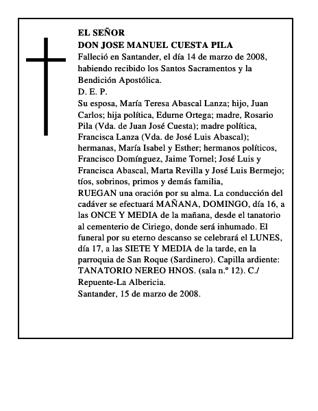 DON JOSE MANUEL CUESTA PILA