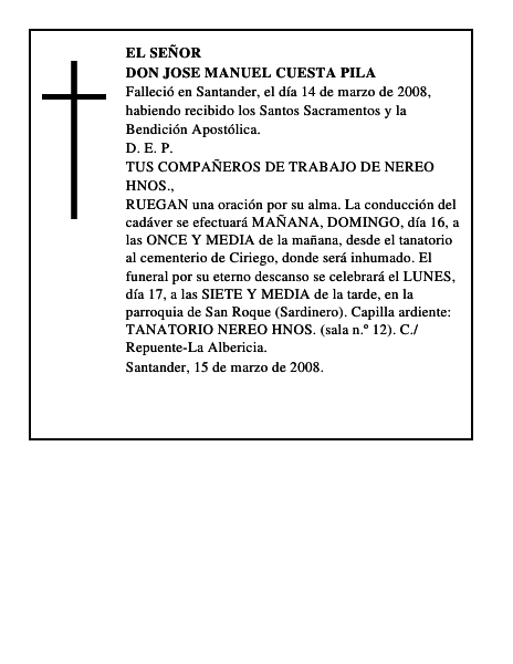 DON JOSE MANUEL CUESTA PILA