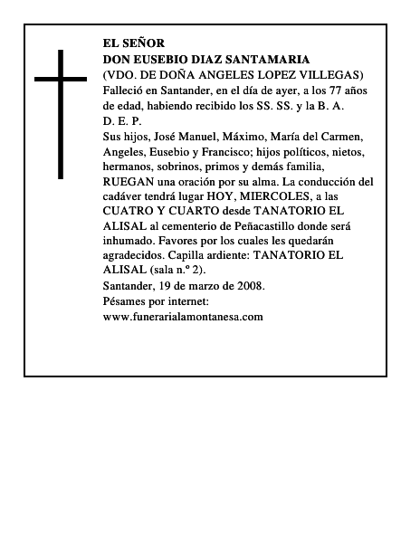 DON EUSEBIO DIAZ SANTAMARIA