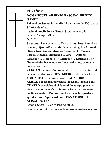 DON MIGUEL ARSENIO PASCUAL PRIETO