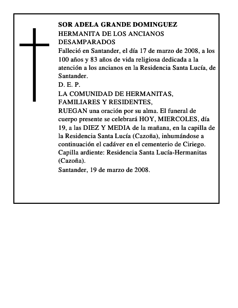 SOR ADELA GRANDE DOMINGUEZ