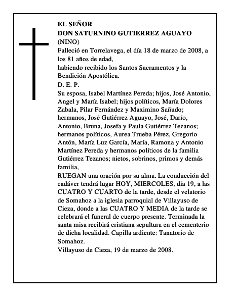 DON SATURNINO GUTIERREZ AGUAYO