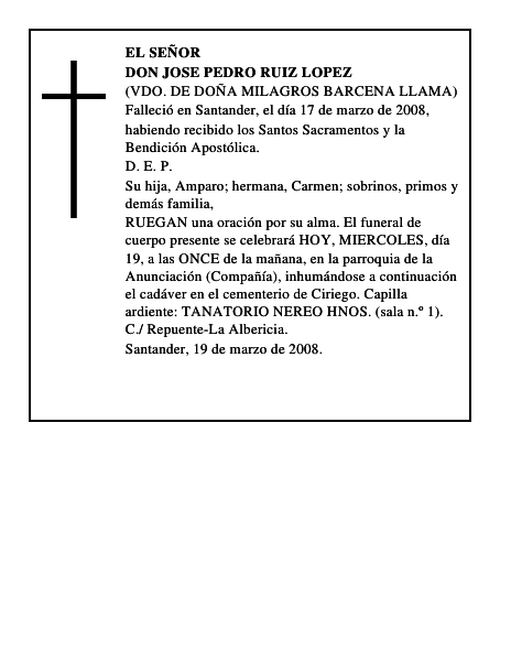 DON JOSE PEDRO RUIZ LOPEZ