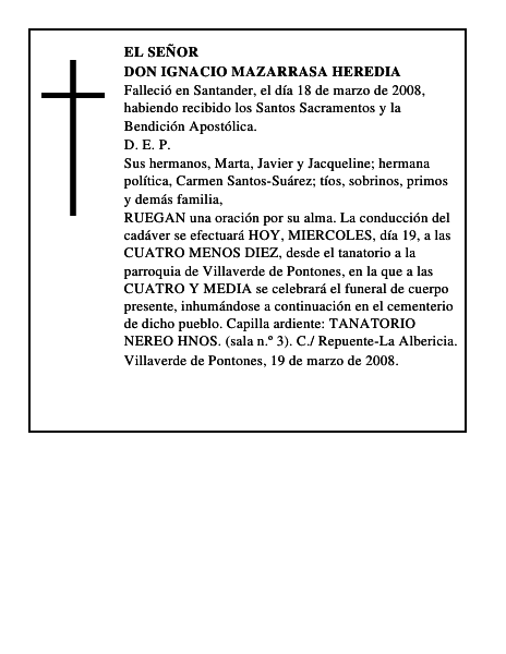 DON IGNACIO MAZARRASA HEREDIA