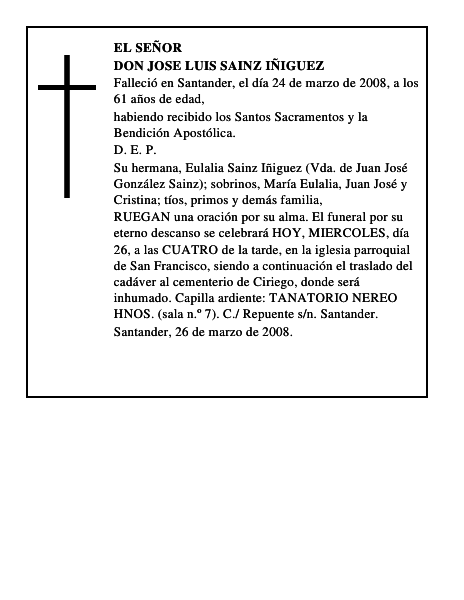 DON JOSE LUIS SAINZ IÑIGUEZ