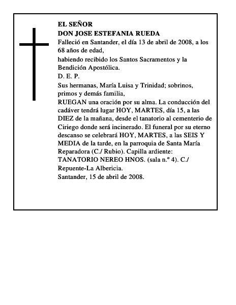 DON JOSE ESTEFANIA RUEDA