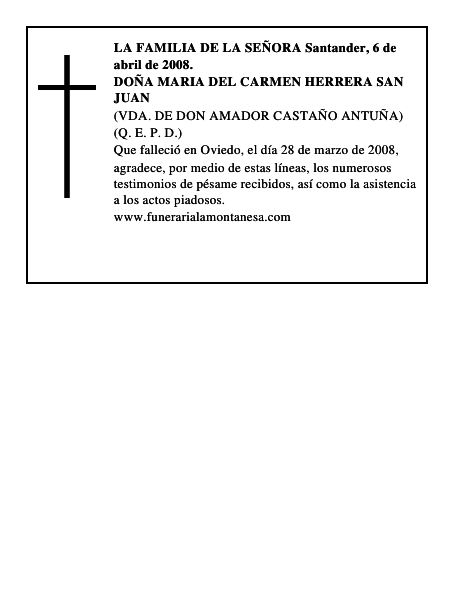 DOÑA MARIA DEL CARMEN HERRERA SAN JUAN