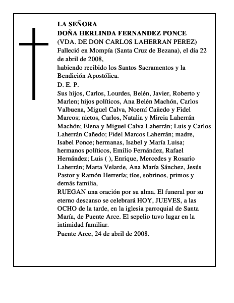 DOÑA HERLINDA FERNANDEZ PONCE