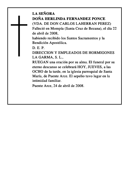 DOÑA HERLINDA FERNANDEZ PONCE