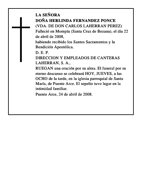 DOÑA HERLINDA FERNANDEZ PONCE
