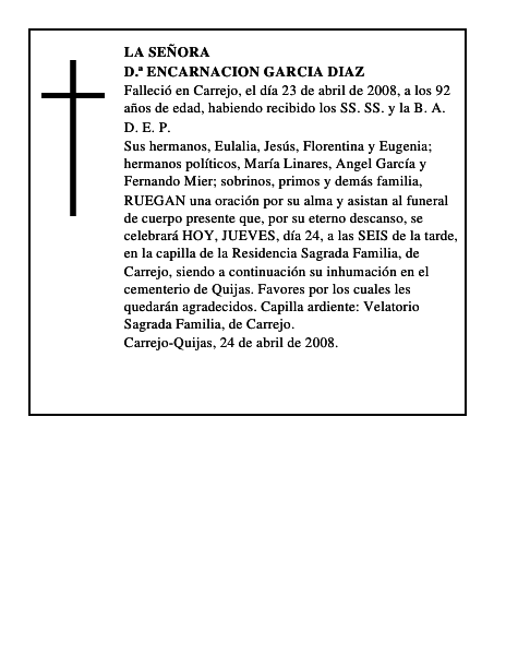 D.ª ENCARNACION GARCIA DIAZ