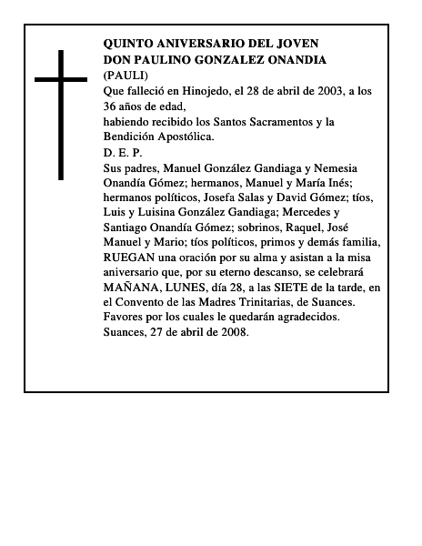 DON PAULINO GONZALEZ ONANDIA