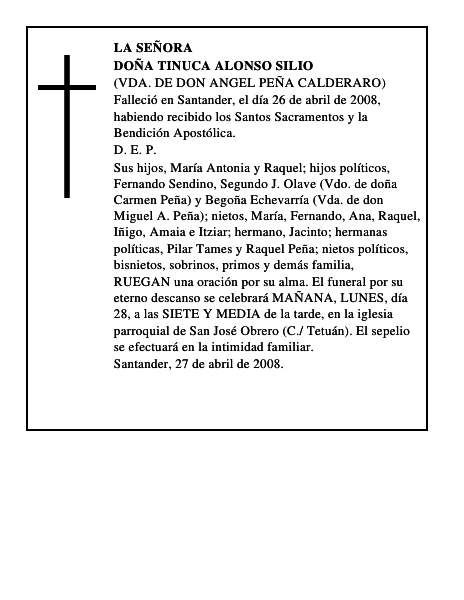 DOÑA TINUCA ALONSO SILIO