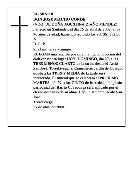 DON JOSE MACHO CONDE