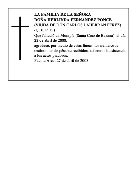 DOÑA HERLINDA FERNANDEZ PONCE