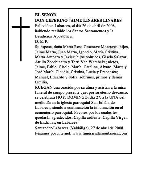 DON CEFERINO JAIME LINARES LINARES