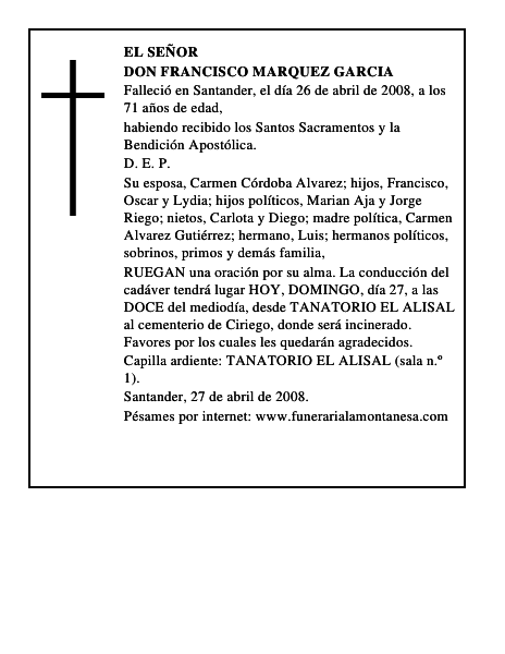 DON FRANCISCO MARQUEZ GARCIA