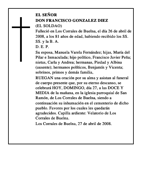 DON FRANCISCO GONZALEZ DIEZ