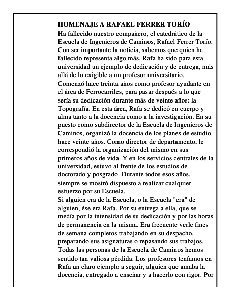 Homenaje a Rafael Ferrer Torío