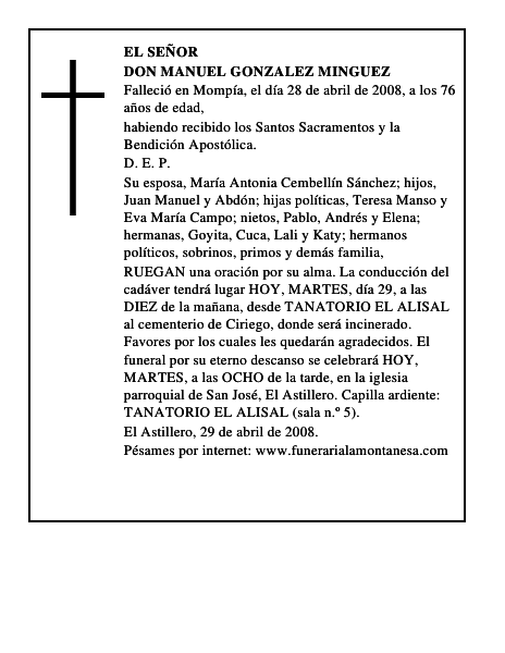DON MANUEL GONZALEZ MINGUEZ