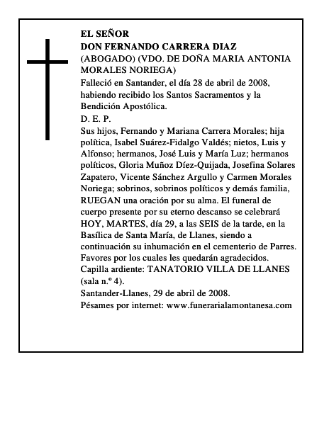 DON FERNANDO CARRERA DIAZ