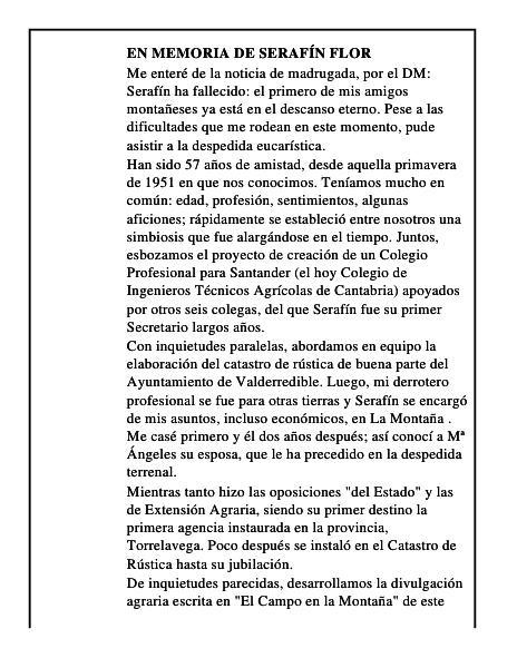 En memoria de Serafín Flor