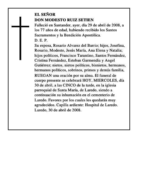 DON MODESTO RUIZ SETIEN