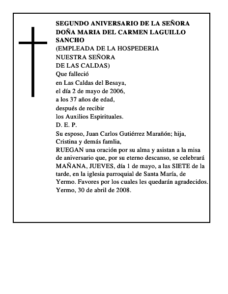 DOÑA MARIA DEL CARMEN LAGUILLO SANCHO