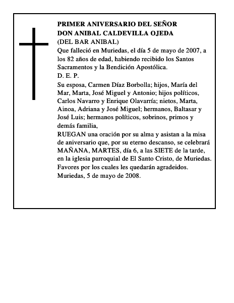 DON ANIBAL CALDEVILLA OJEDA