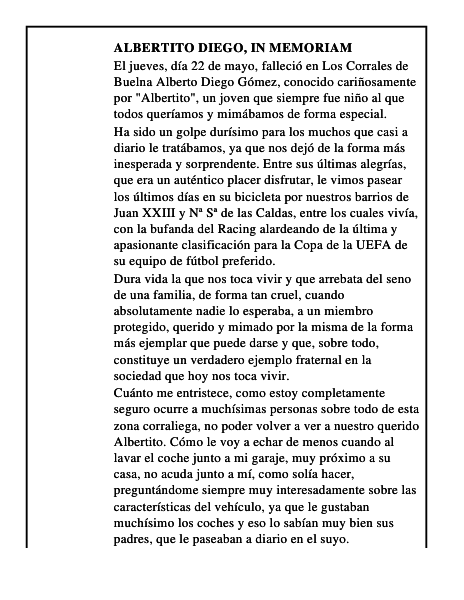 Albertito Diego, in memoriam