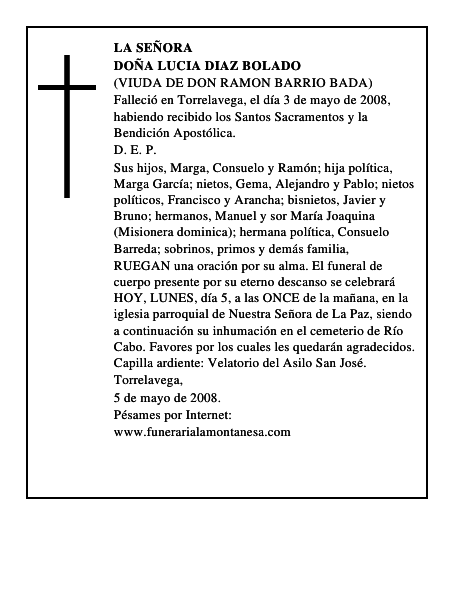 DOÑA LUCIA DIAZ BOLADO