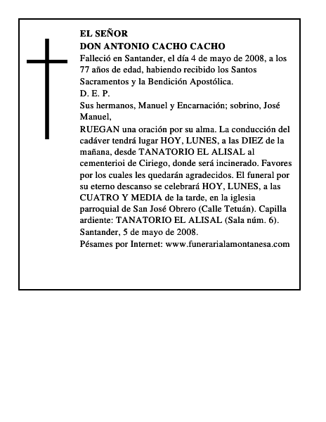 DON ANTONIO CACHO CACHO