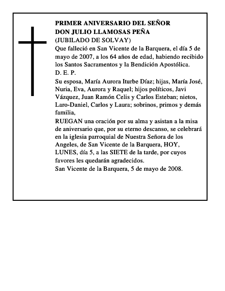 DON JULIO LLAMOSAS PEÑA